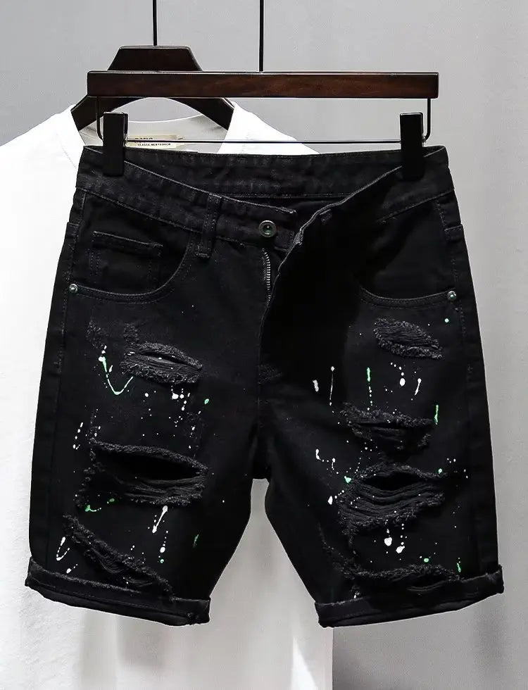 Ripped Denim Shorts