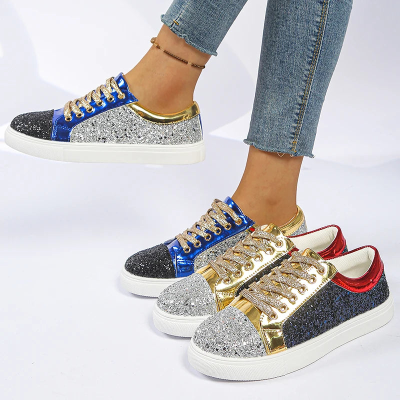 Multi Glitter Platform Sneakers