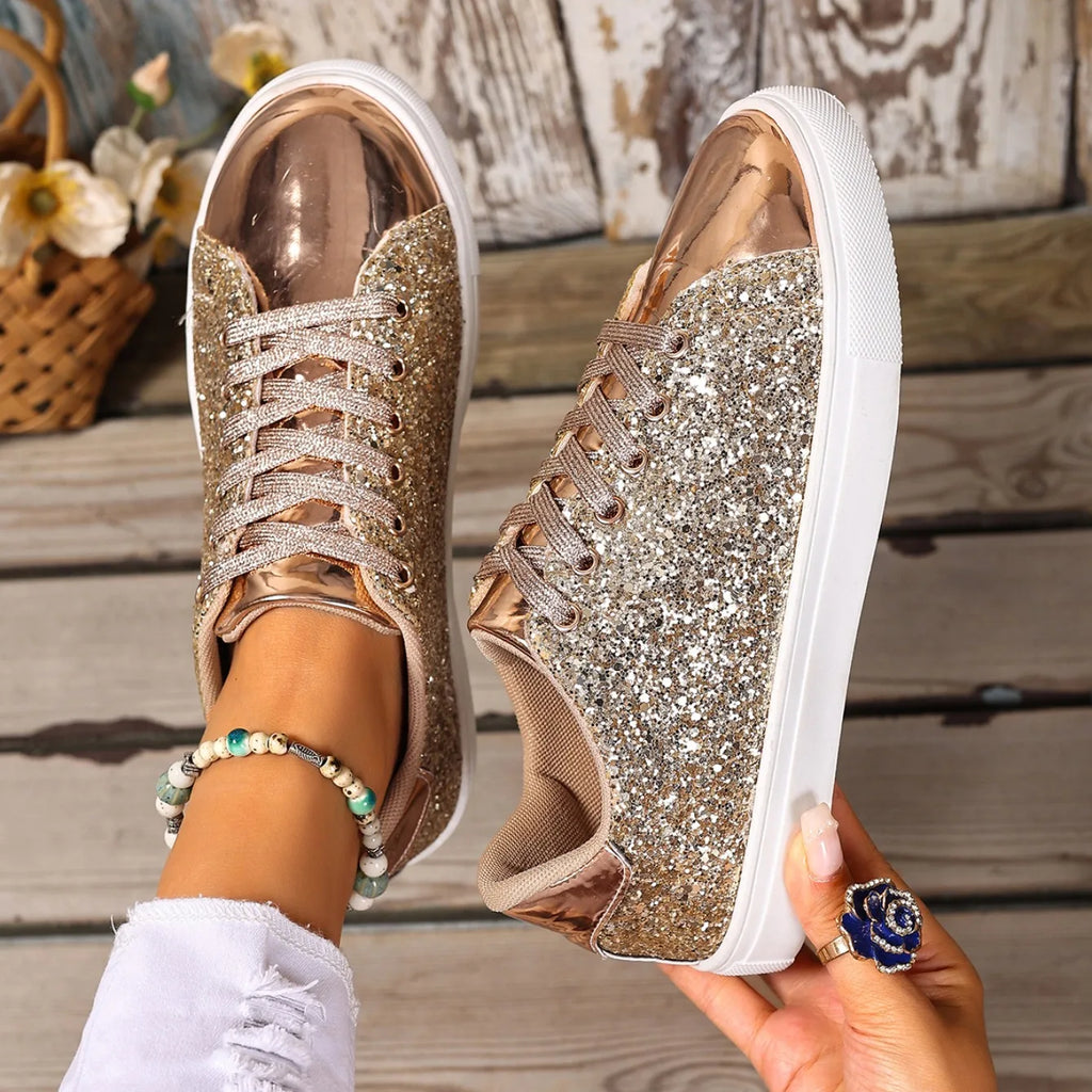 Women’s Glitter Lace-up Sneakers