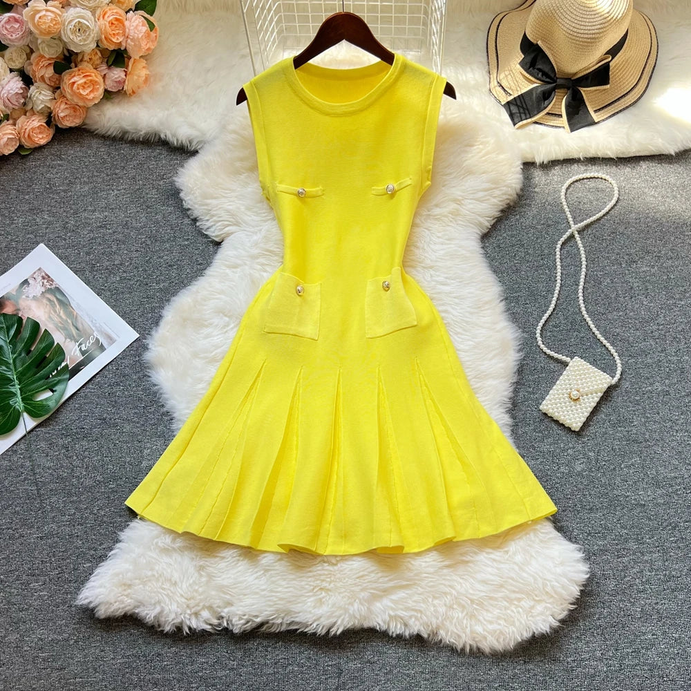 O-neck Slim Waist Party Dress
