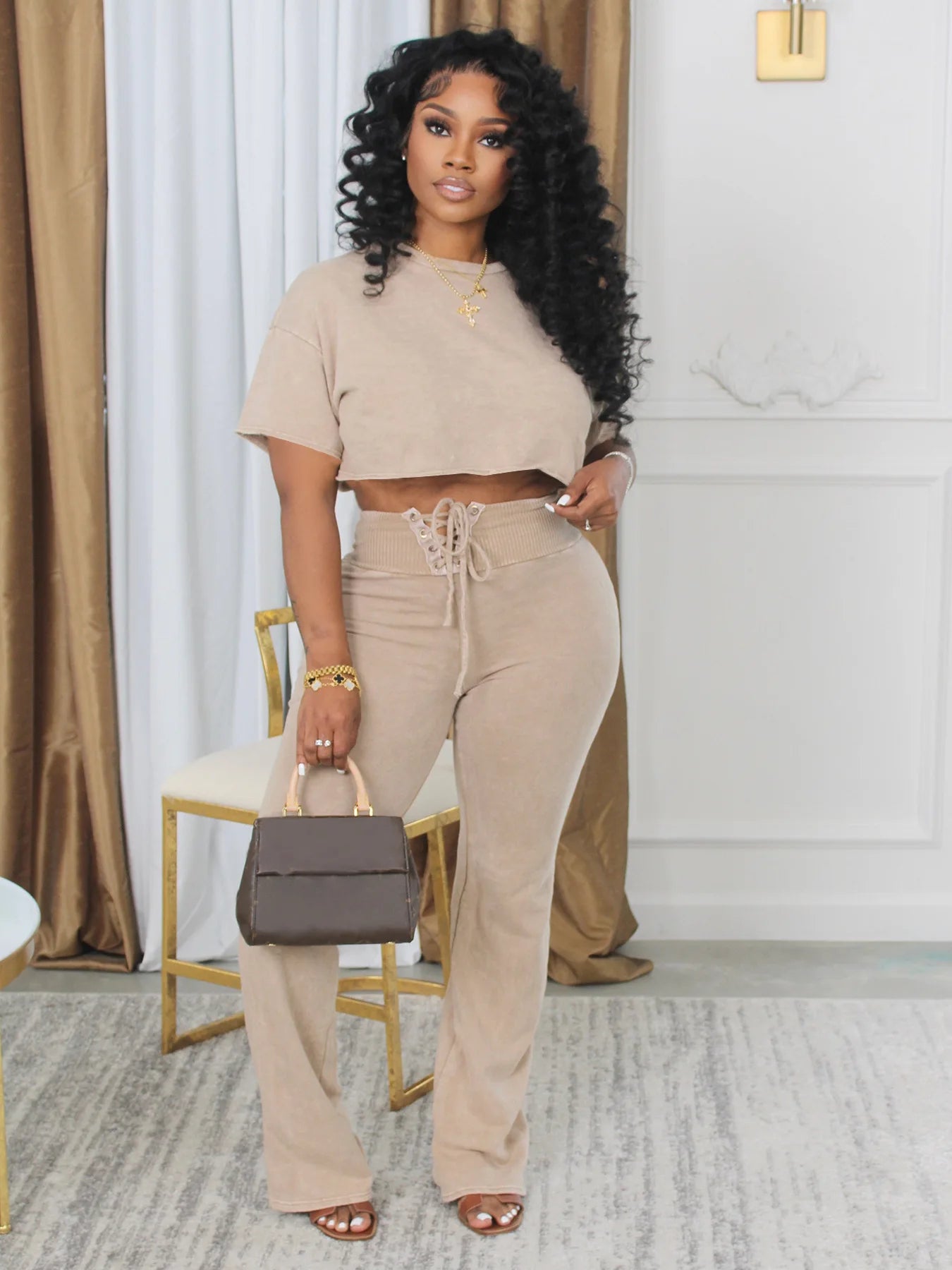 Crop Top + Pants Set