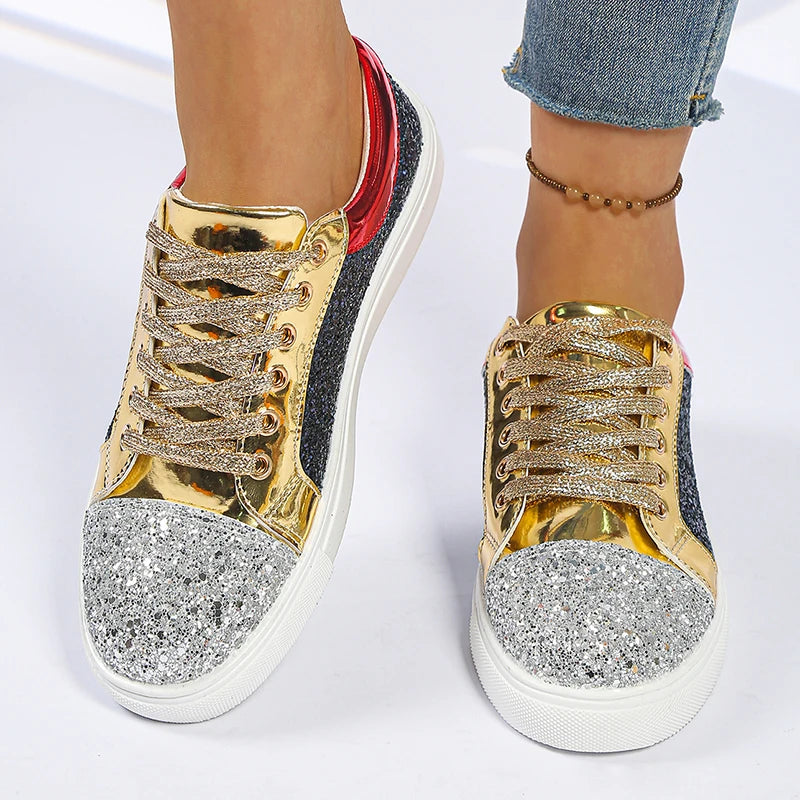 Multi Glitter Platform Sneakers