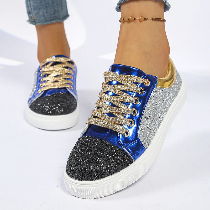 Multi Glitter Platform Sneakers