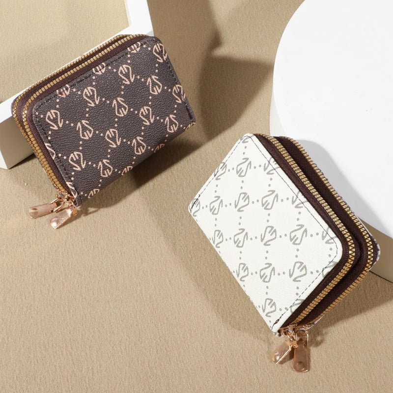 Zippered Card Leather Coin Purse
