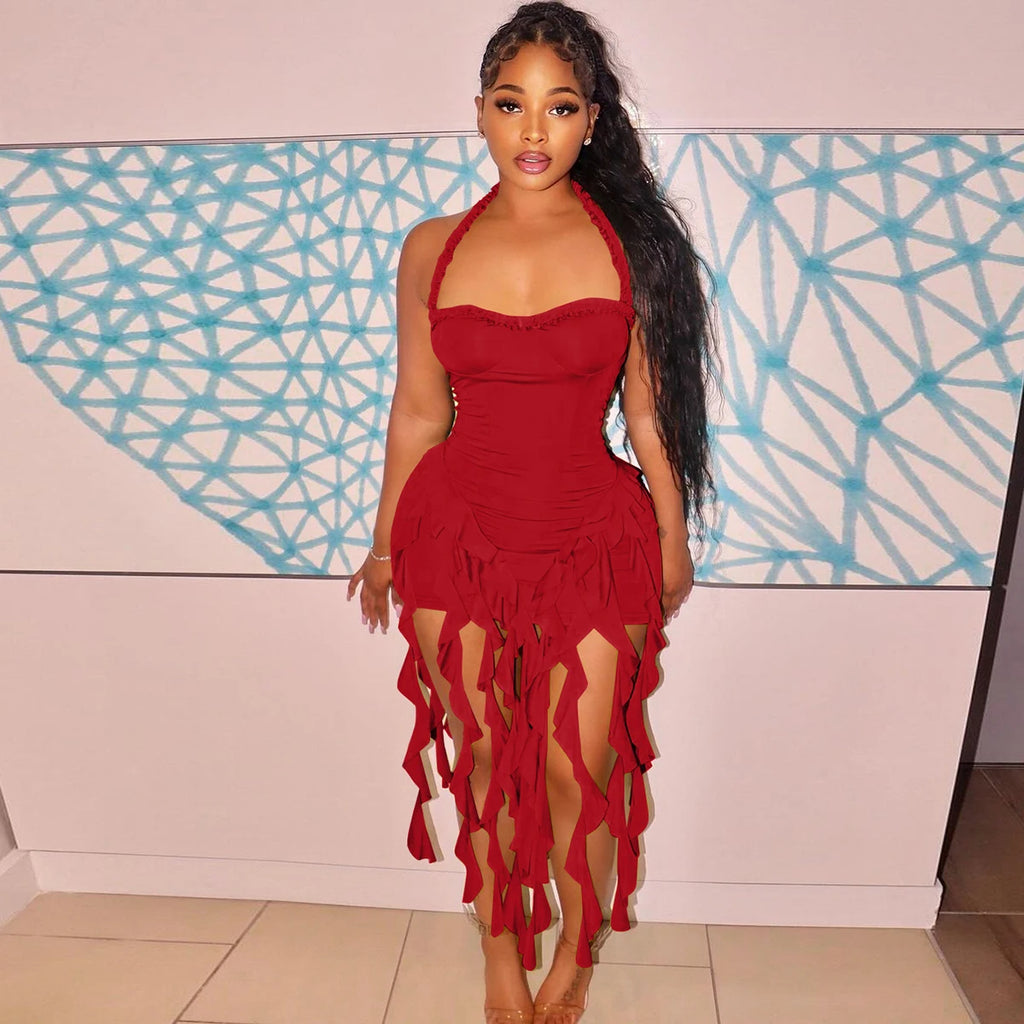 Halter Backless Mini Dress