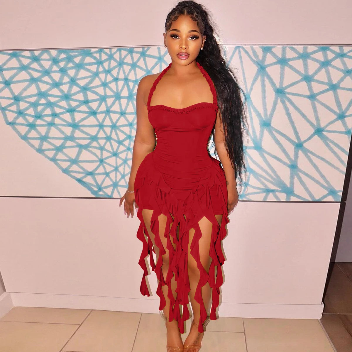 Halter Backless Mini Dress