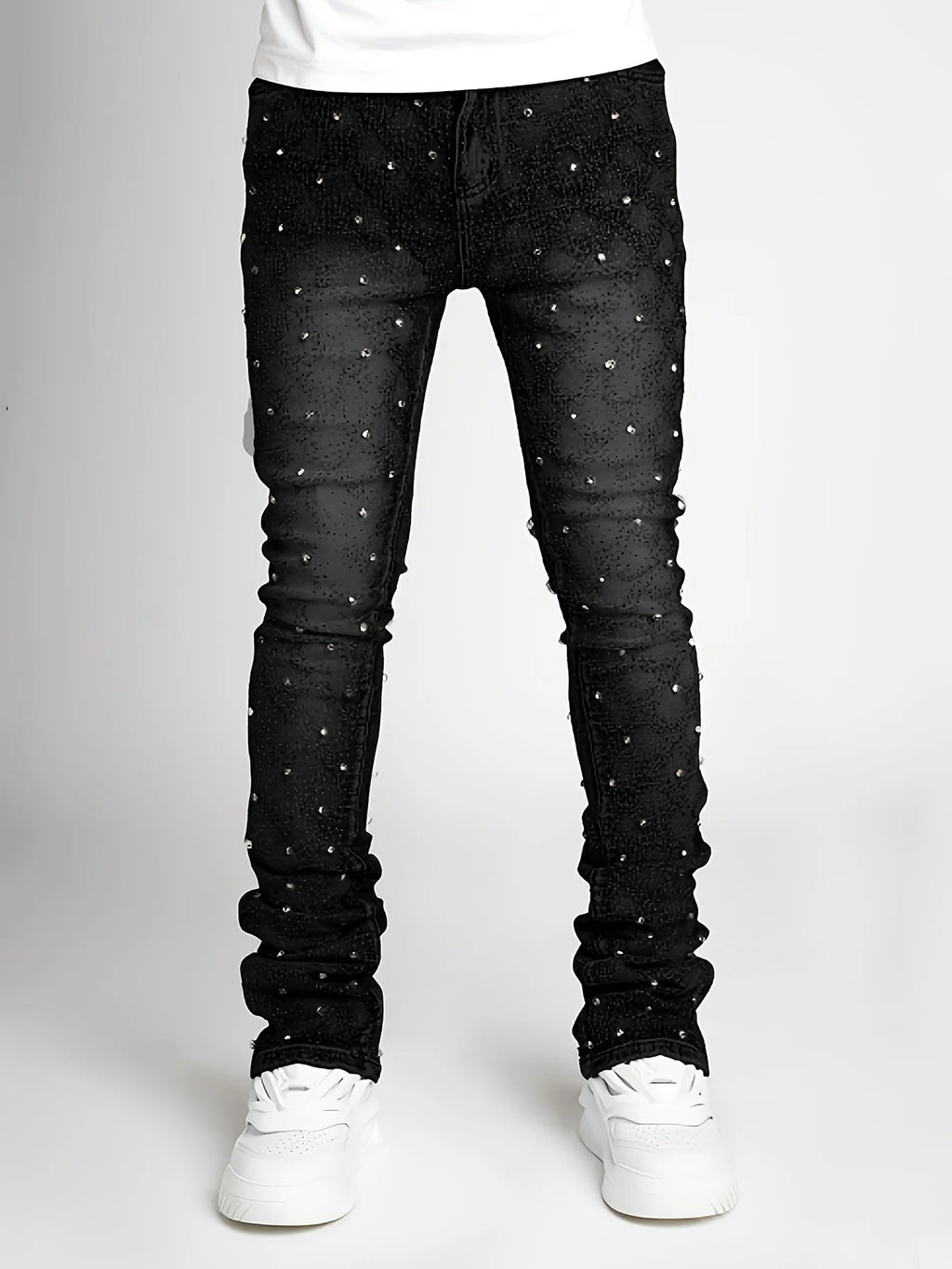 Men's denim straight leg jeans
