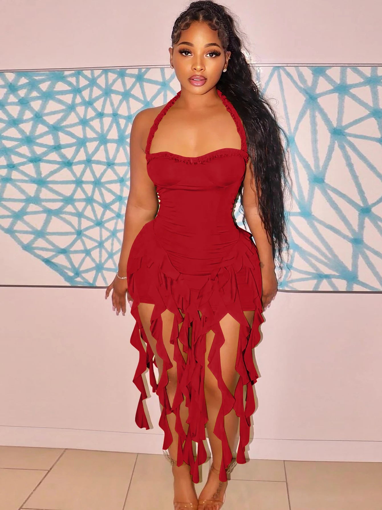 Halter Backless Mini Dress