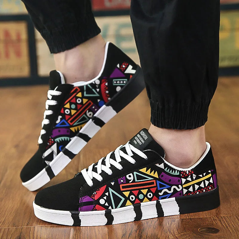 Canvas Pattern Casual Sneakers