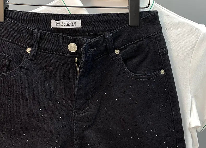 Diamond Denim Shorts
