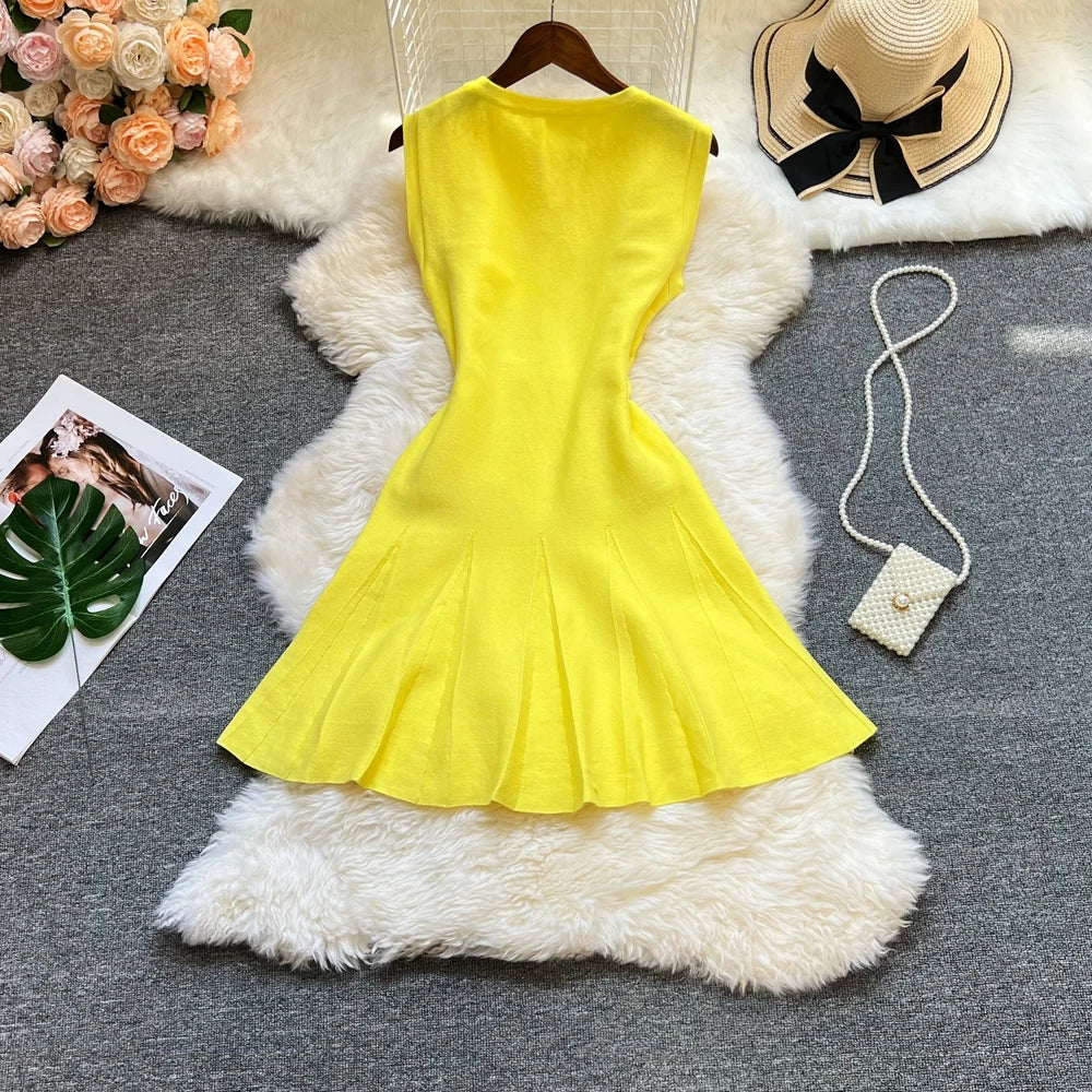 O-neck Slim Waist Party Dress