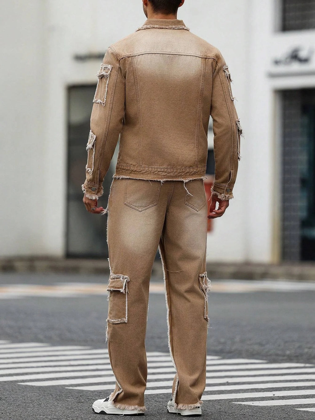Khaki Jacket & Jeans Denim suit