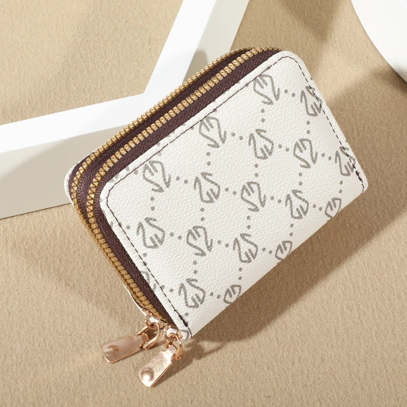 Zippered Card Leather Coin Purse