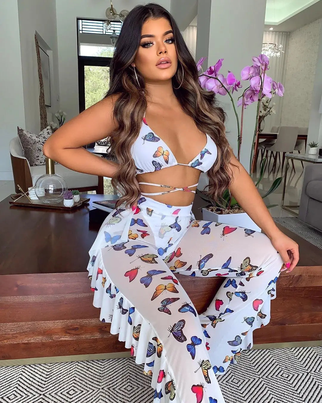 Bra+tassel Pants two Piece  Swimsuit