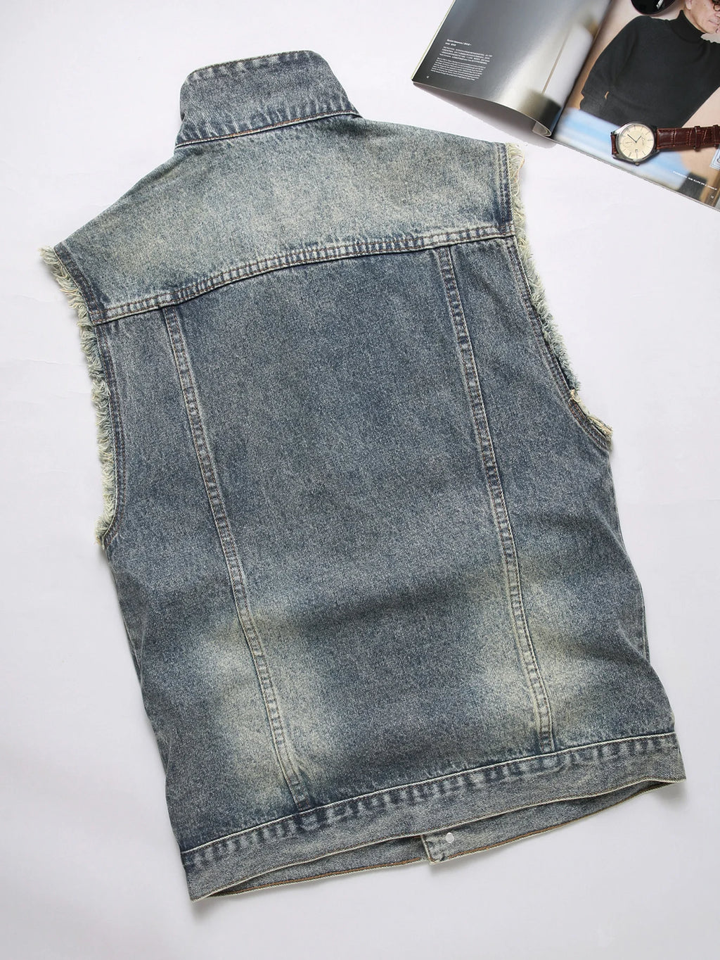 Men's Denim Sleeveless Vest