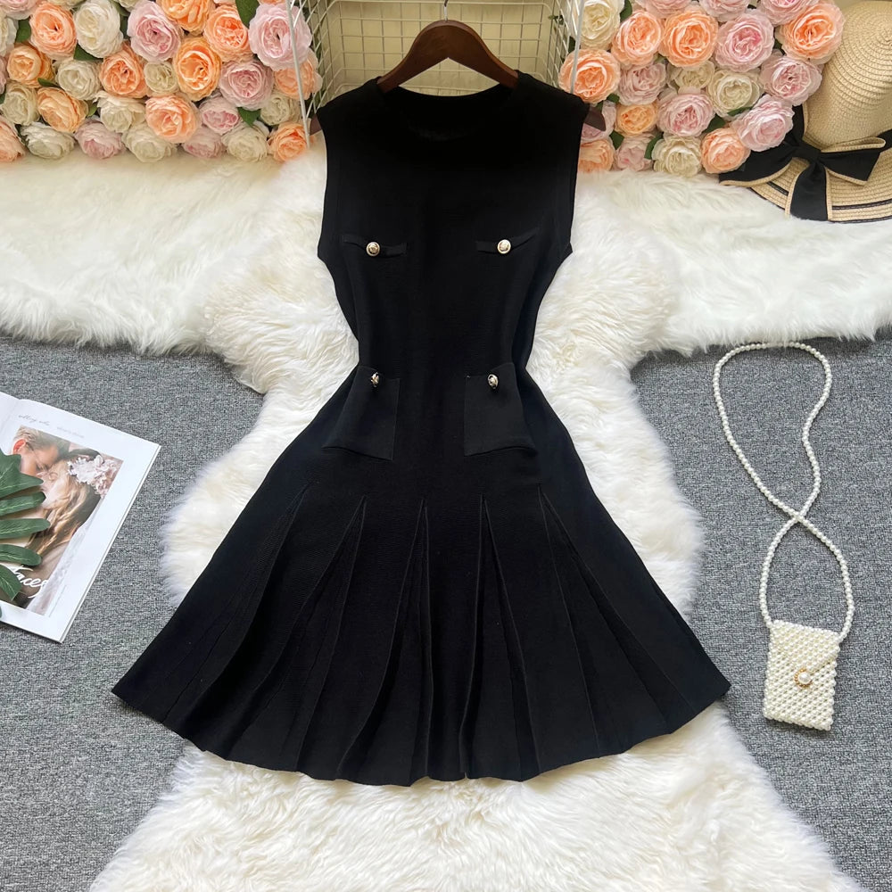 O-neck Slim Waist Party Dress