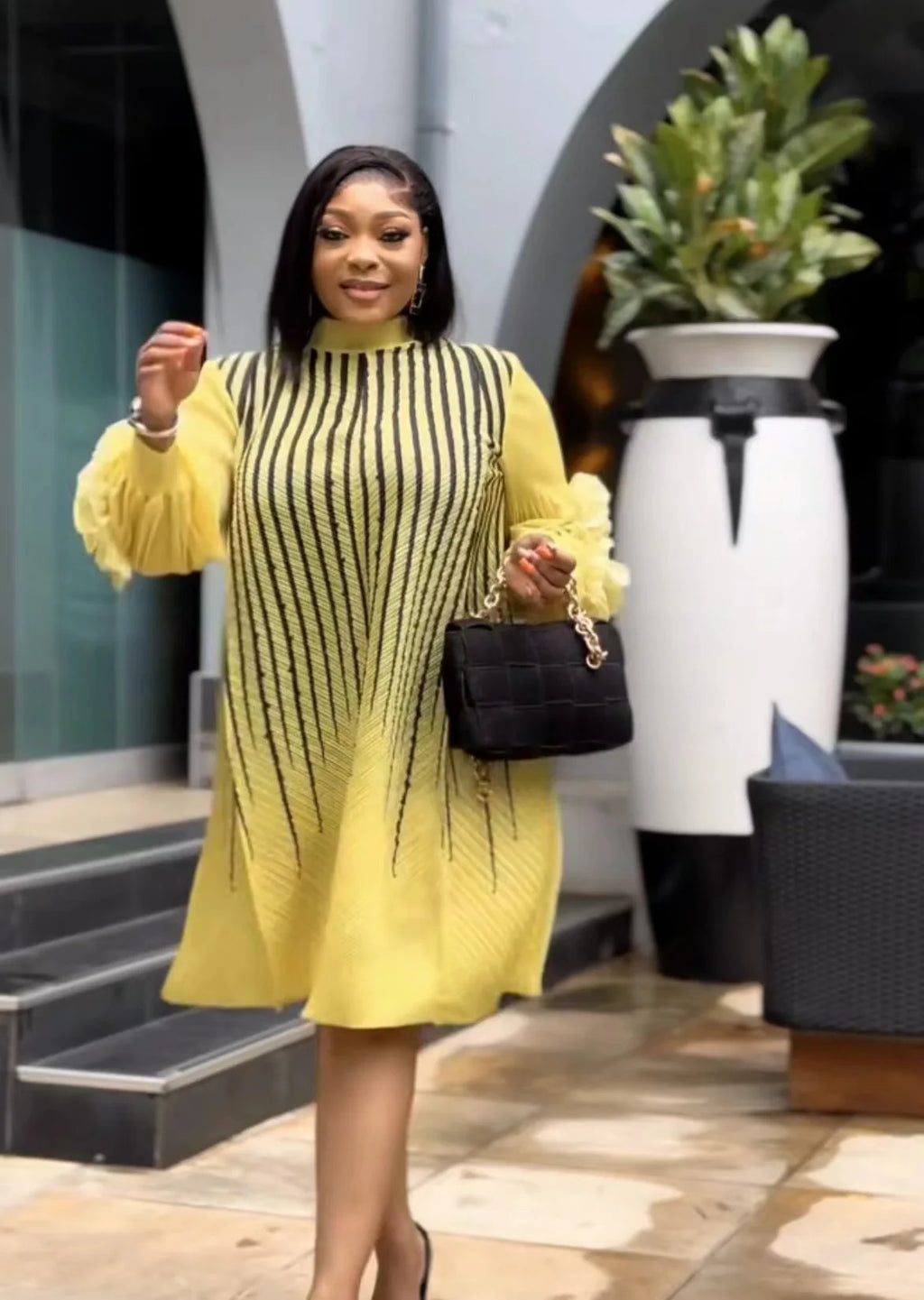 Plus Size Pleated Dress