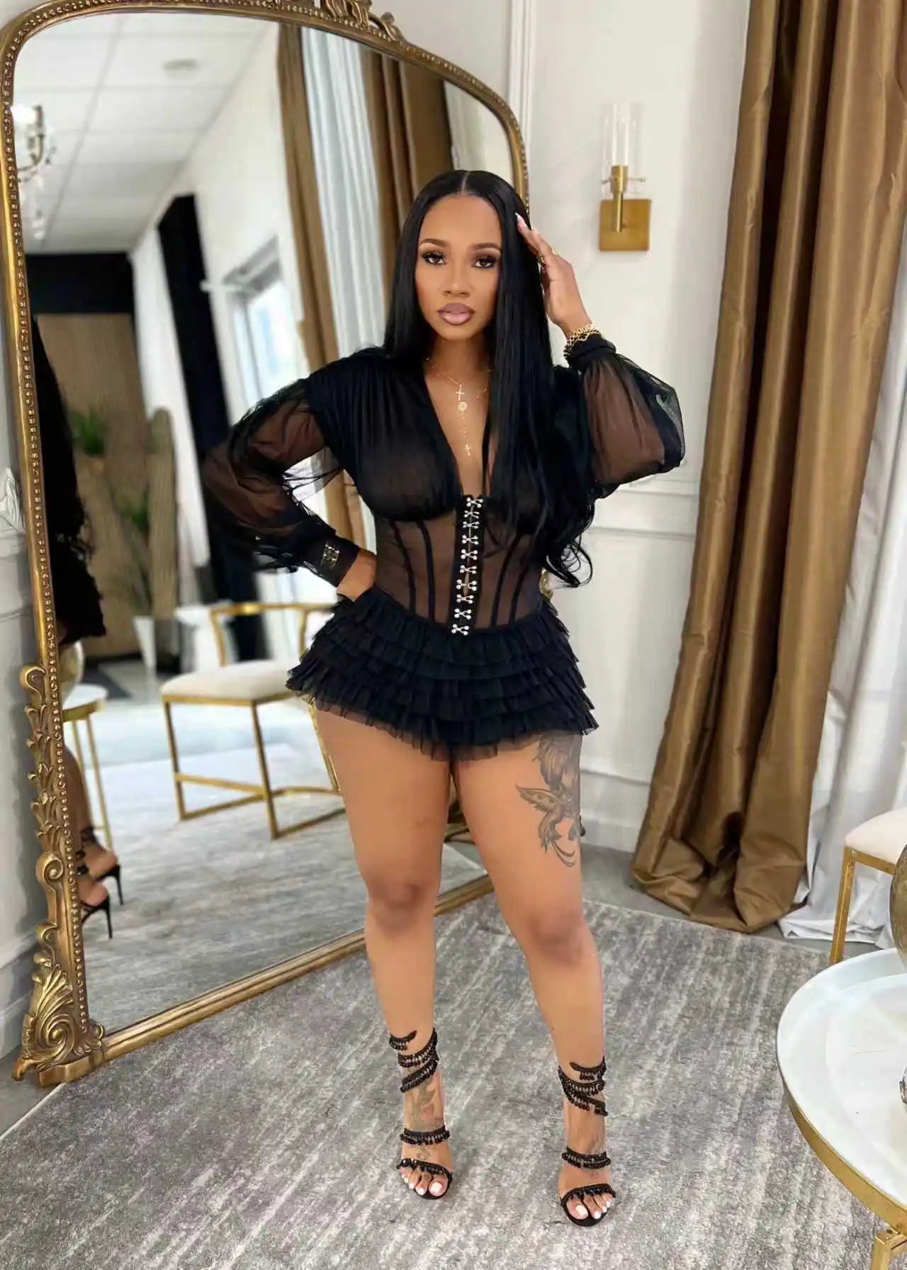 Ruched Long Sleeves Jumpsuit