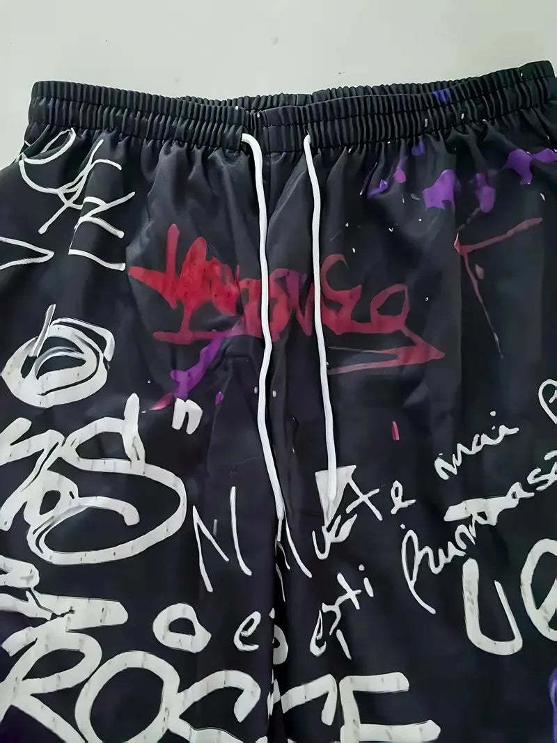 men's graffiti print outfit
