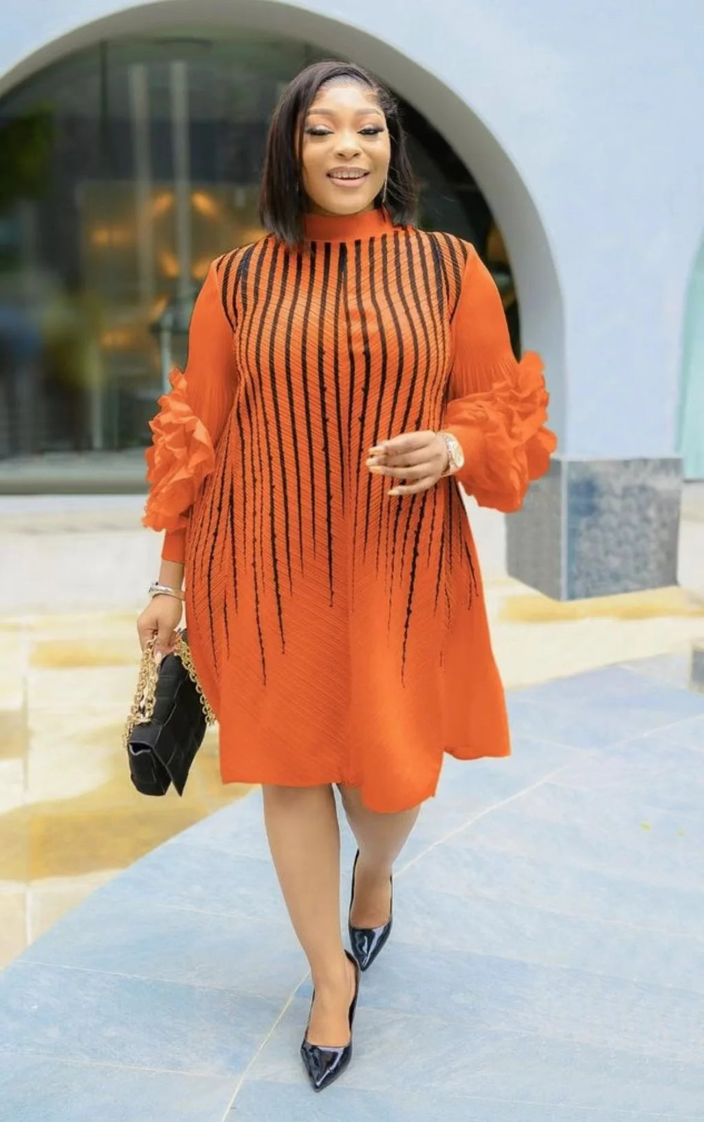 Plus Size Pleated Dress