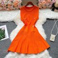 O-neck Slim Waist Party Dress