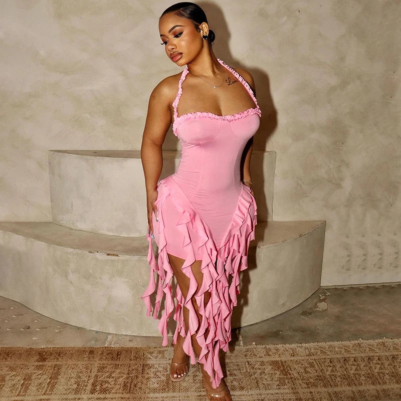 Halter Backless Mini Dress