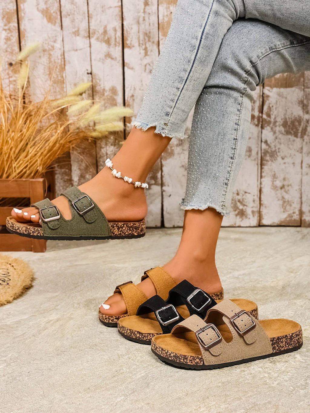 Double Strap Half Sandals