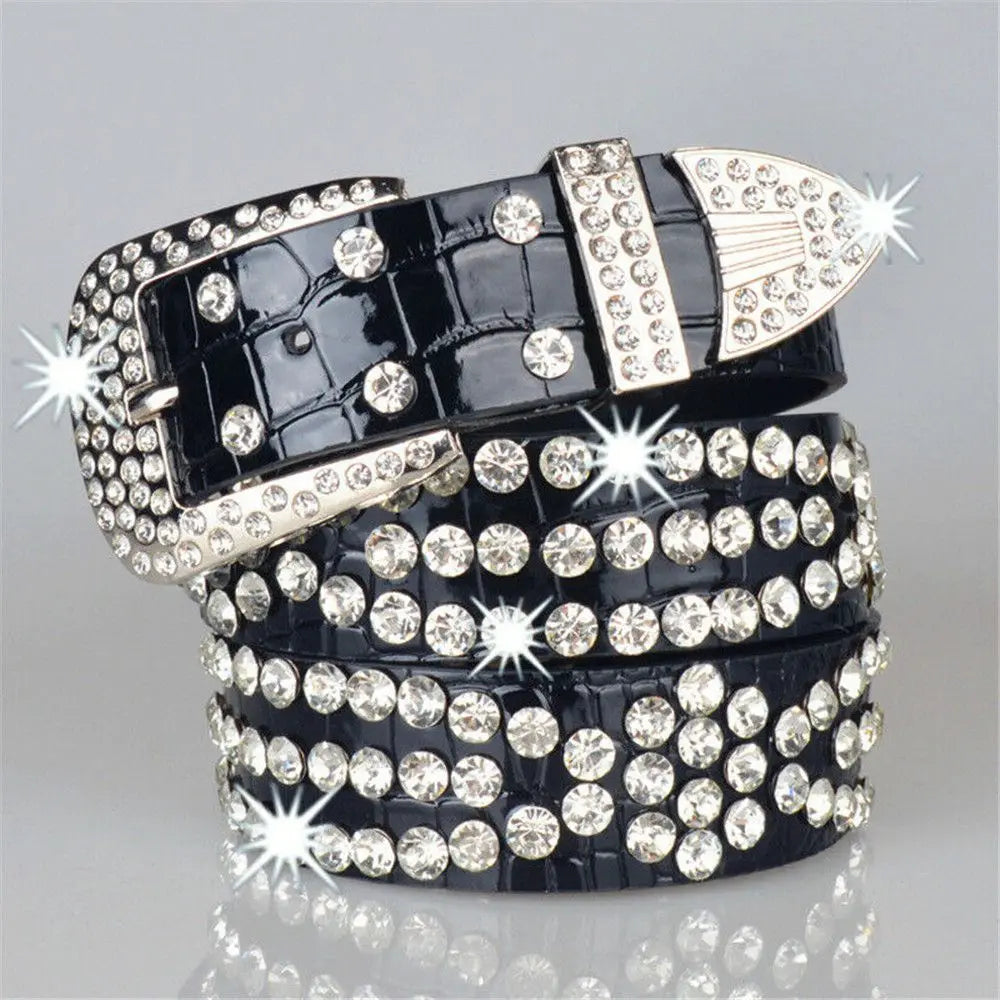 Leather Rhinestone Belts