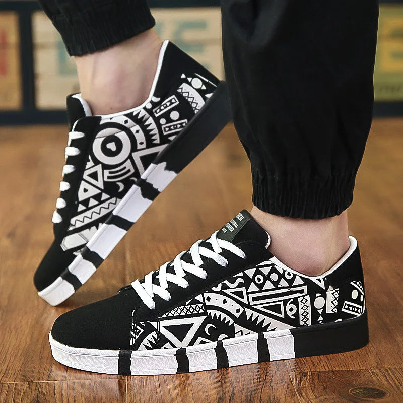 Canvas Pattern Casual Sneakers