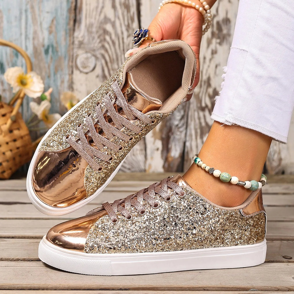 Women’s Glitter Lace-up Sneakers