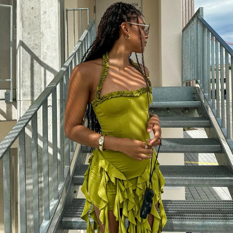Halter Backless Mini Dress