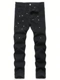 Rhinestone - Embellished Black Stretch Skinny Jeans