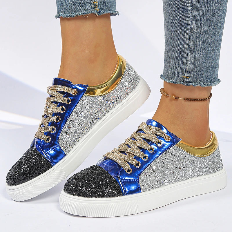 Multi Glitter Platform Sneakers