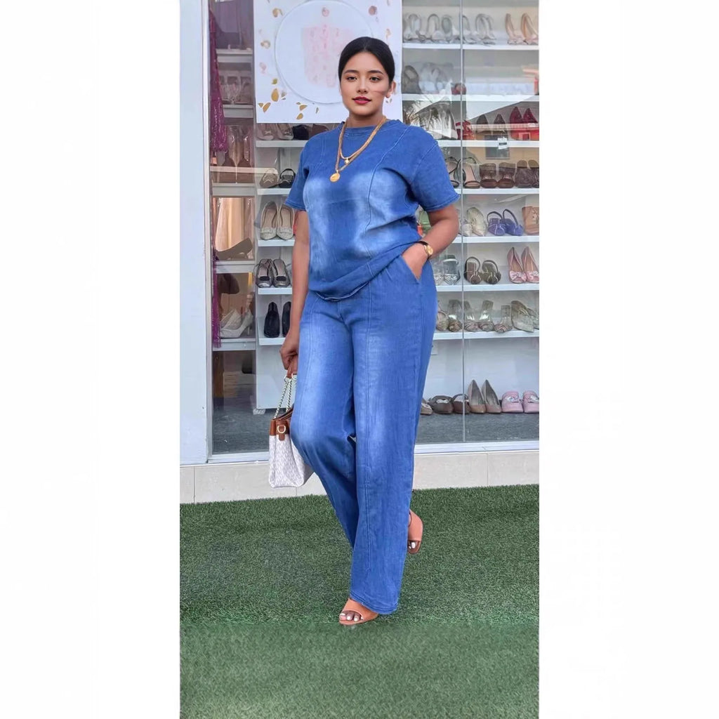 High Waist Pants and Shirt Set