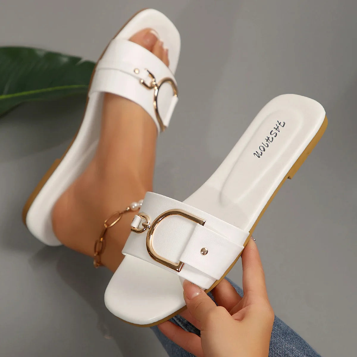 Open-Toe Metal Decoration slides
