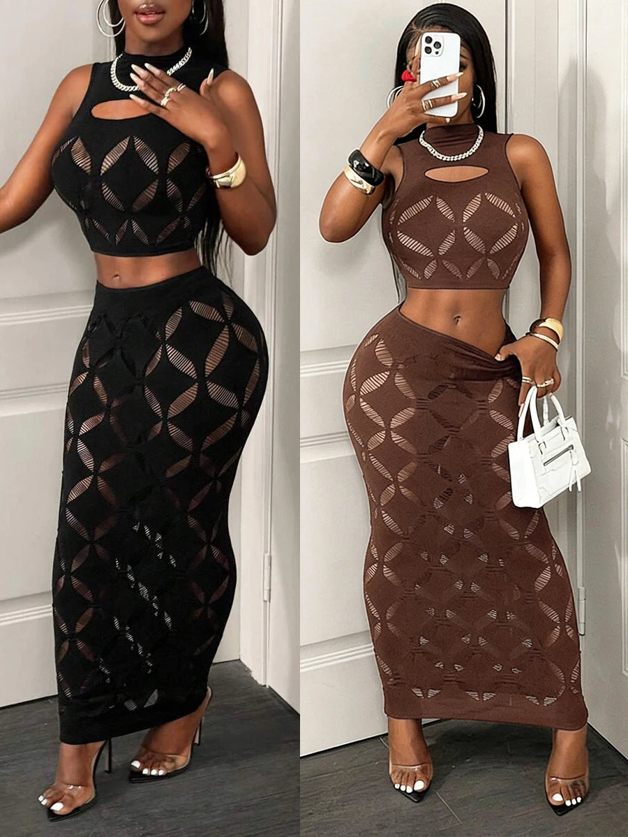 2pcs High Waist Skirt