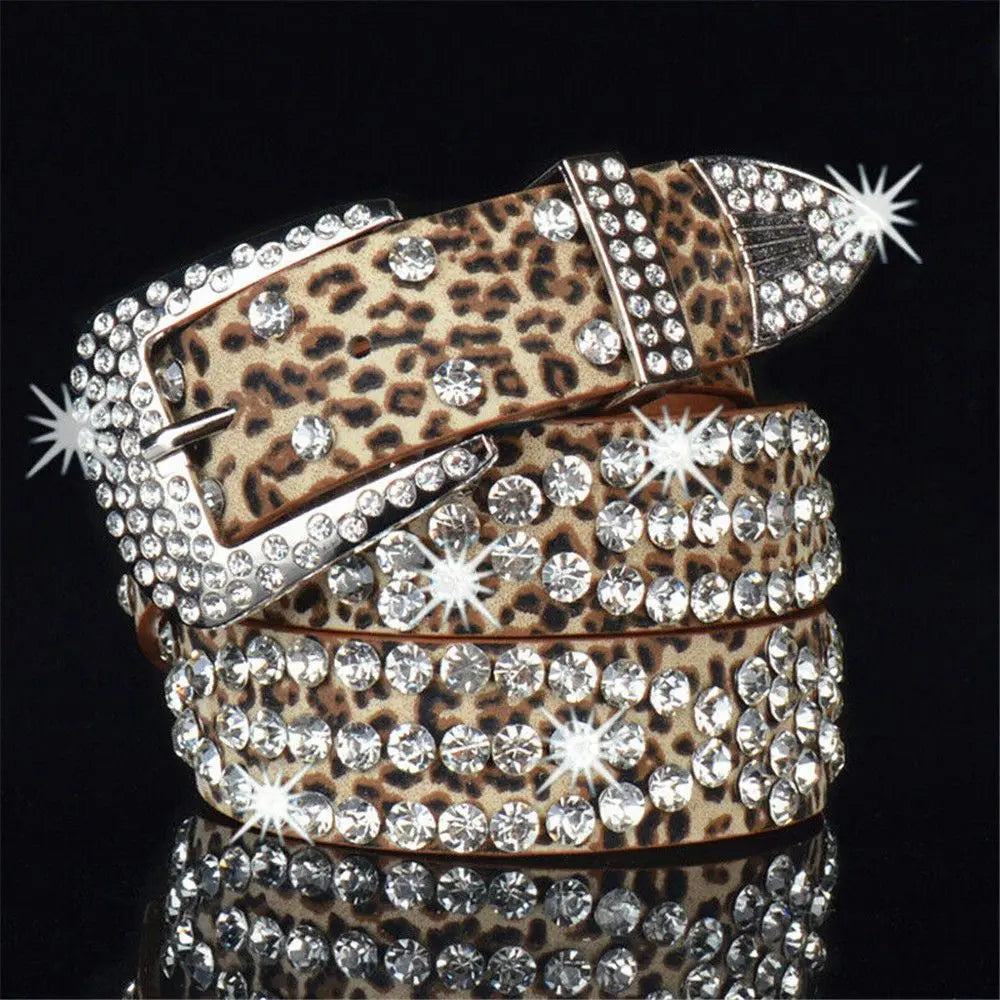 Leather Rhinestone Belts