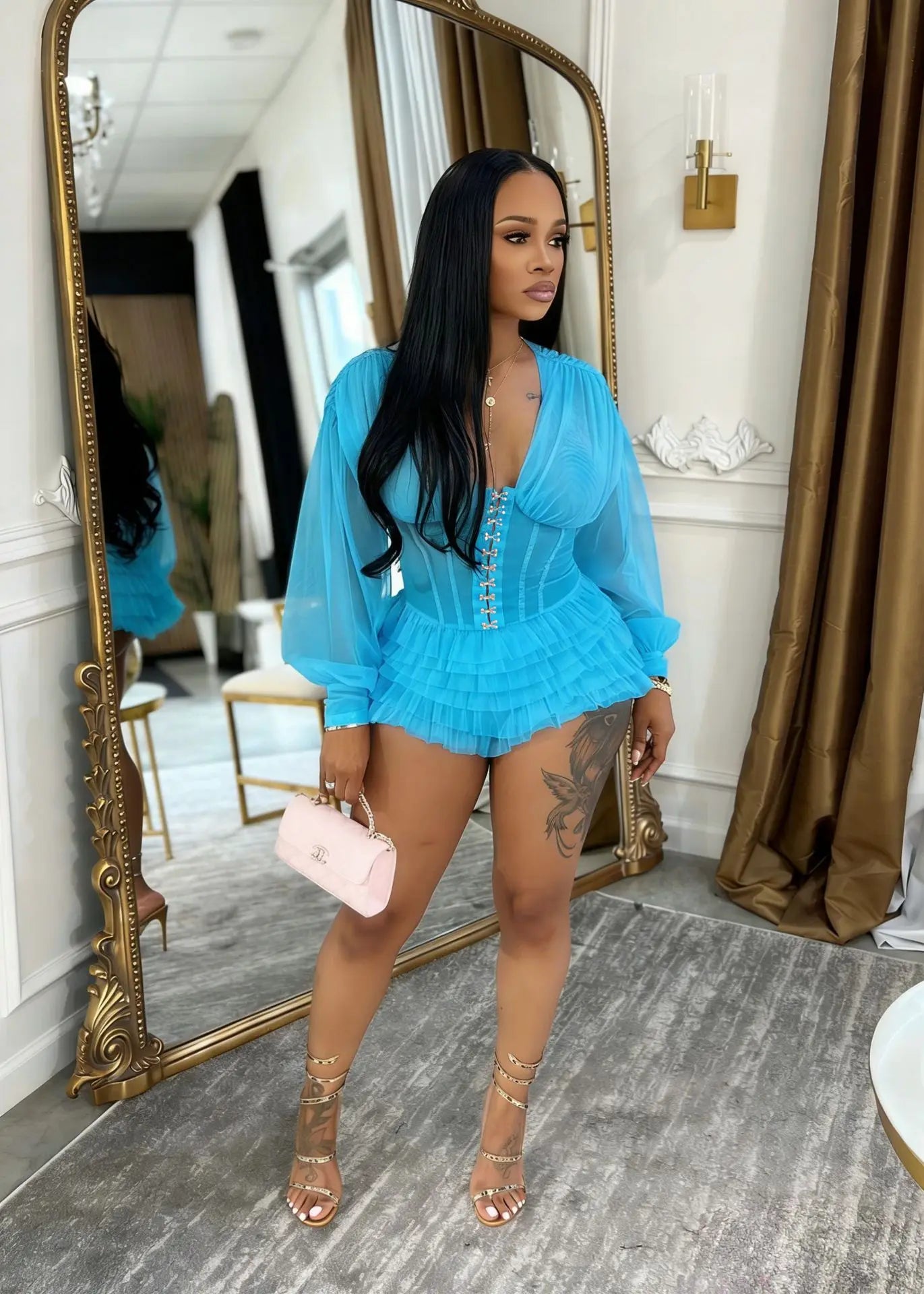 Ruched Long Sleeves Jumpsuit