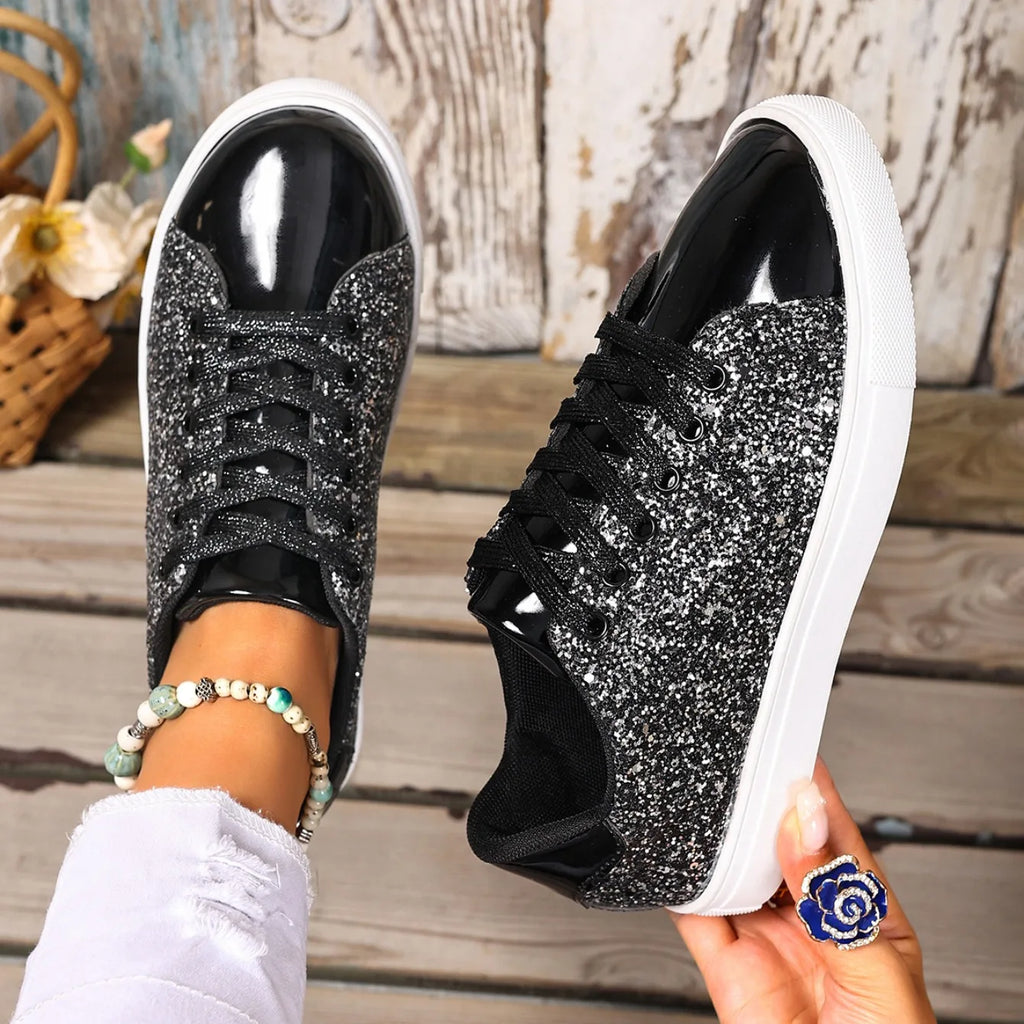 Women’s Glitter Lace-up Sneakers