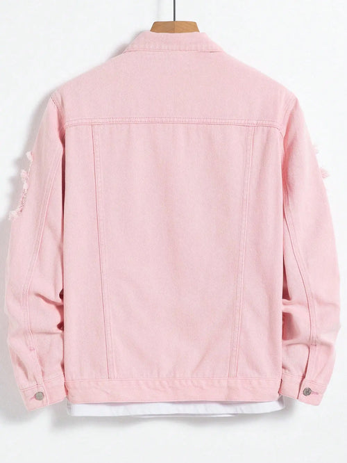 Denim Pink ripped jacket
