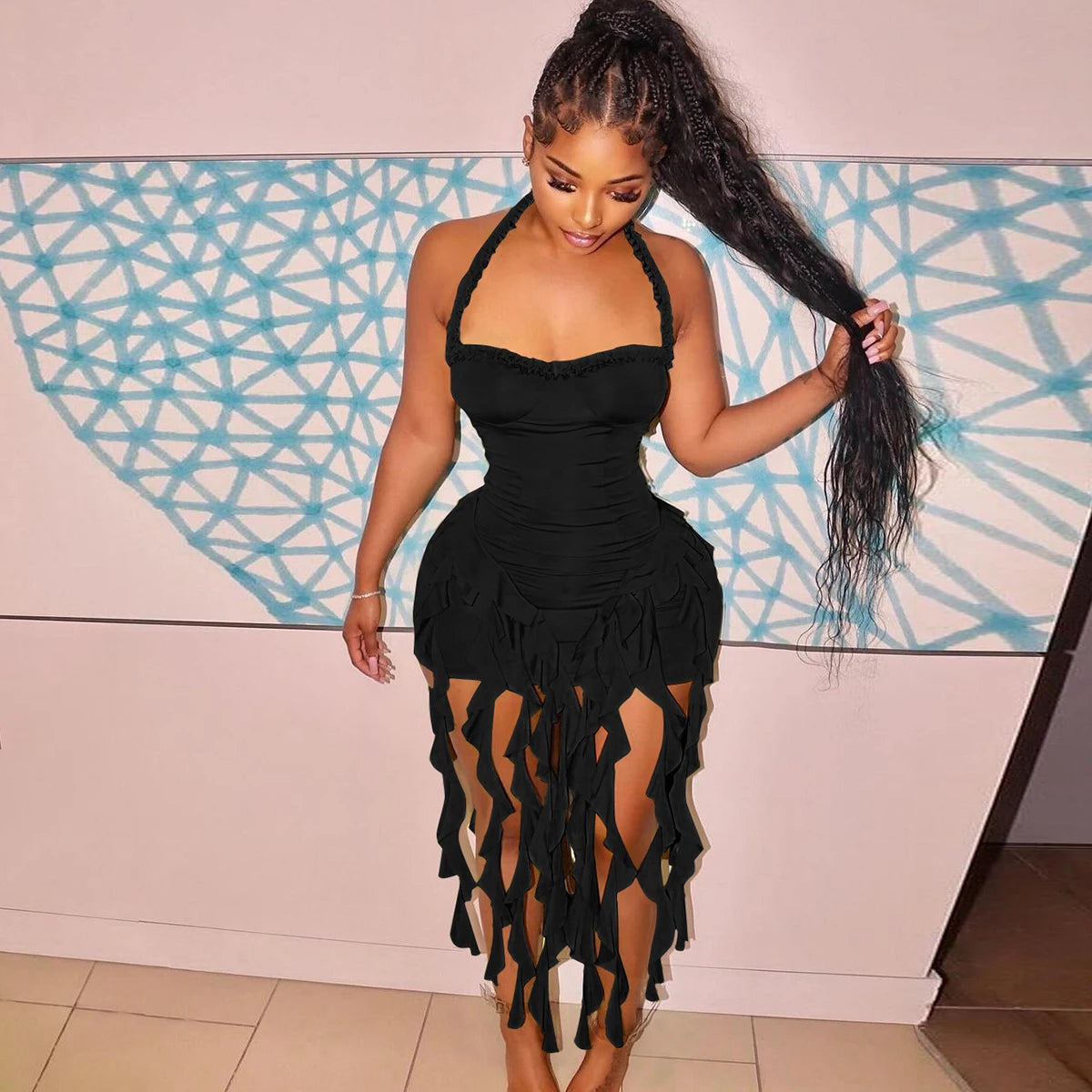 Halter Backless Mini Dress