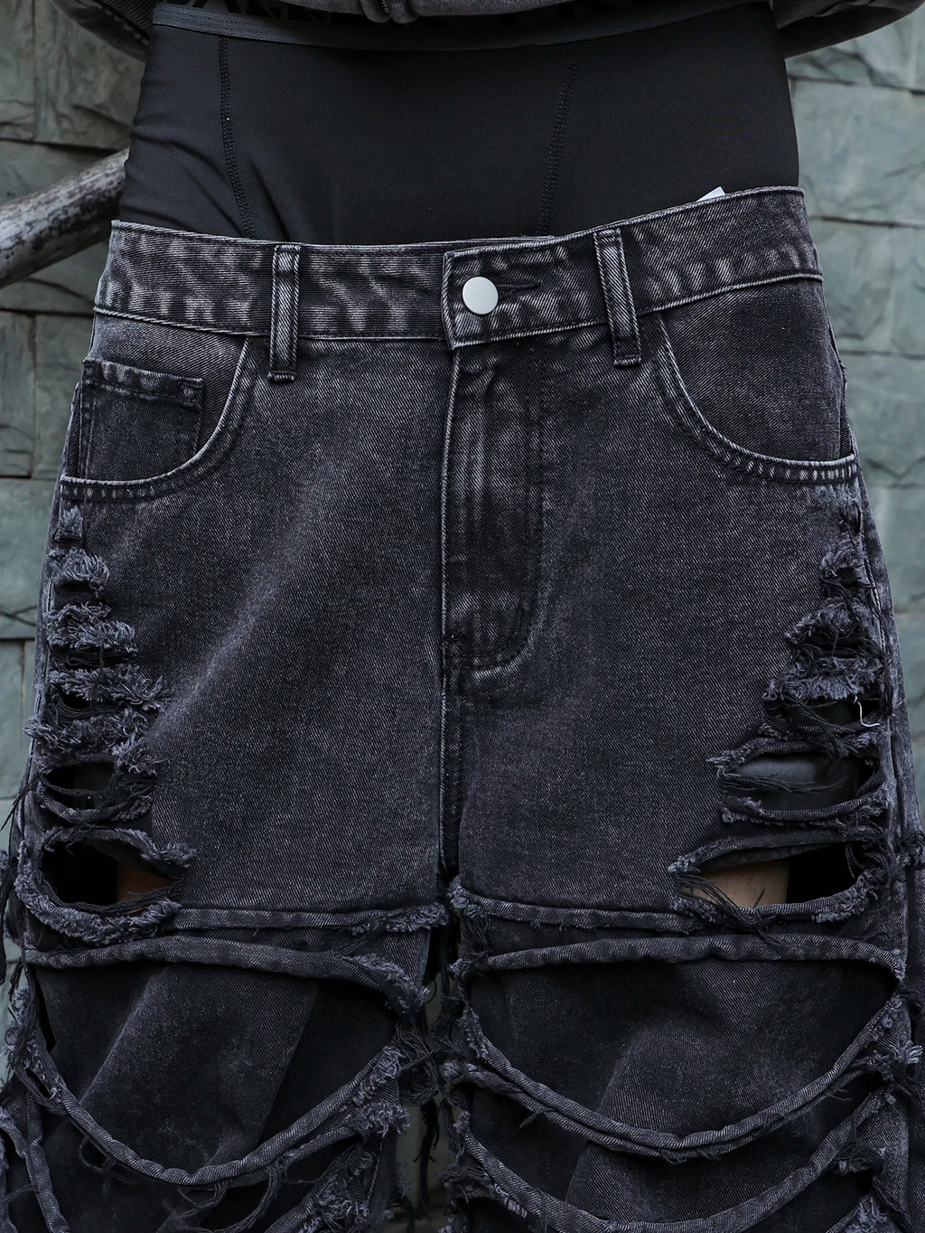 Men's black (ripped holes) Jeans