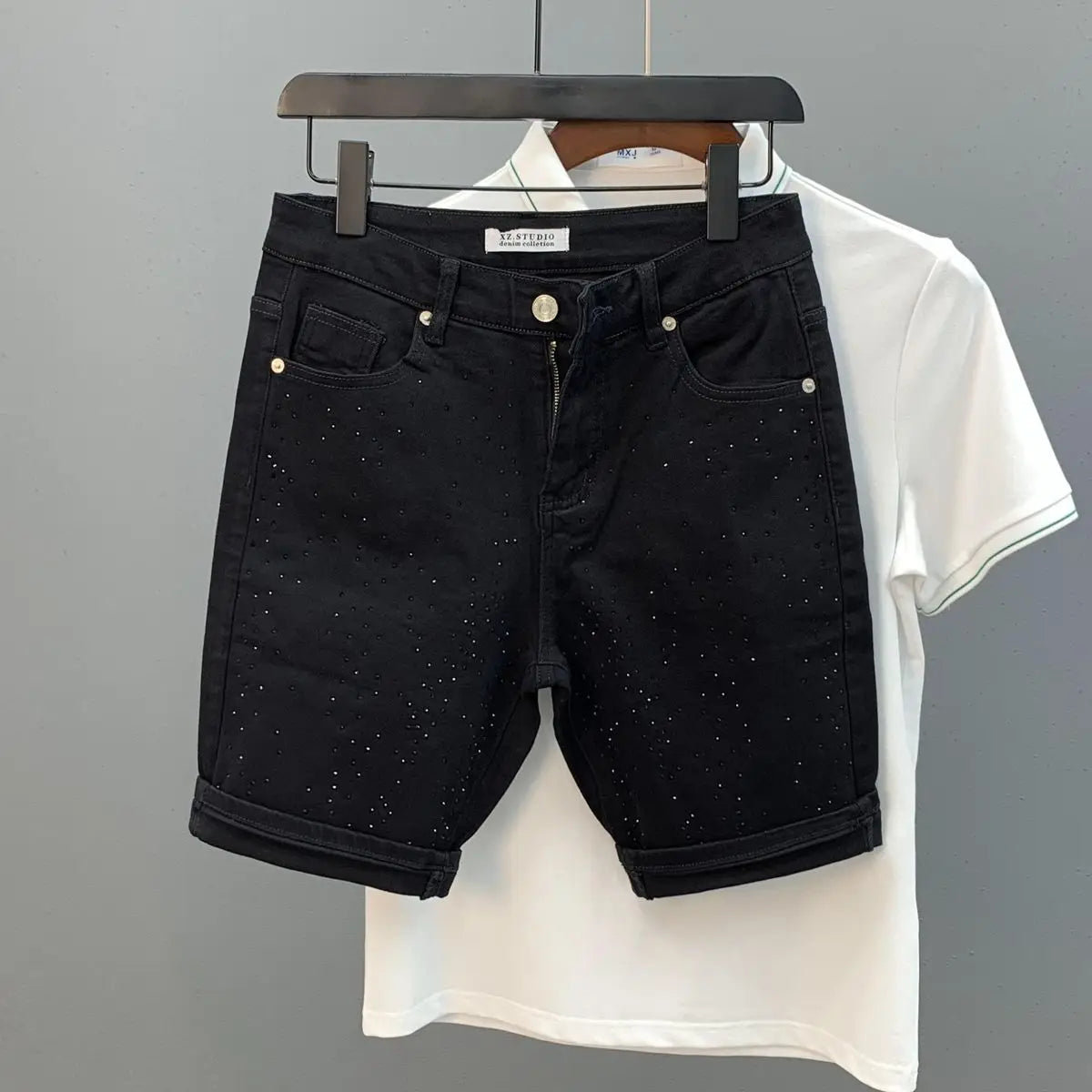 Diamond Denim Shorts