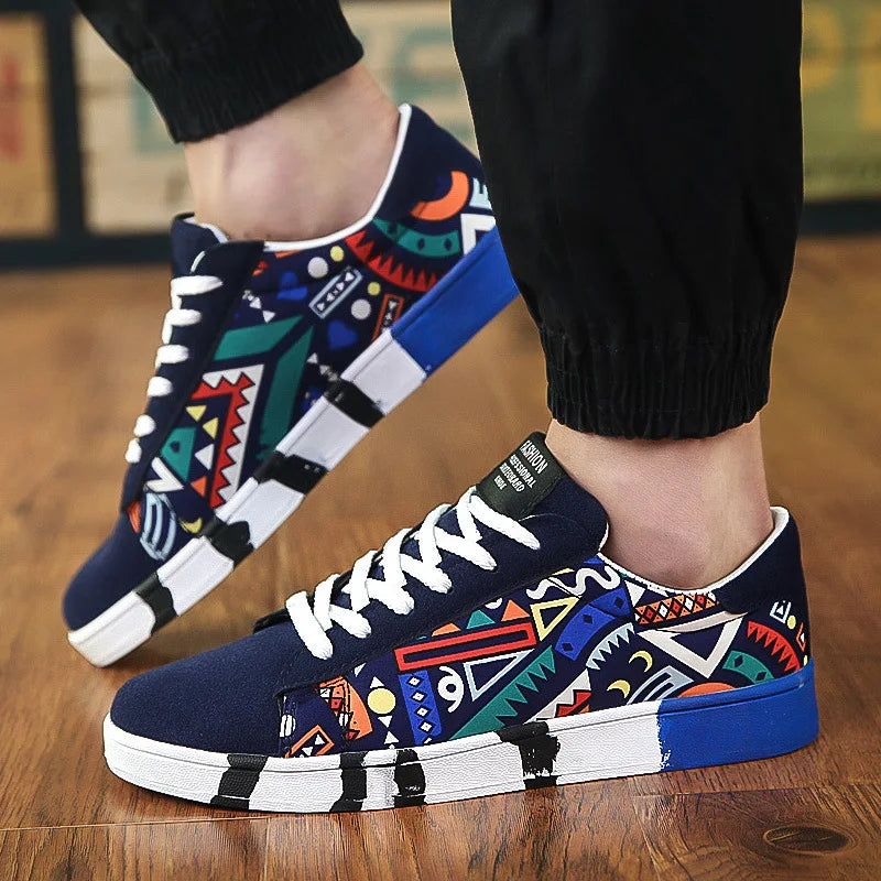 Canvas Pattern Casual Sneakers