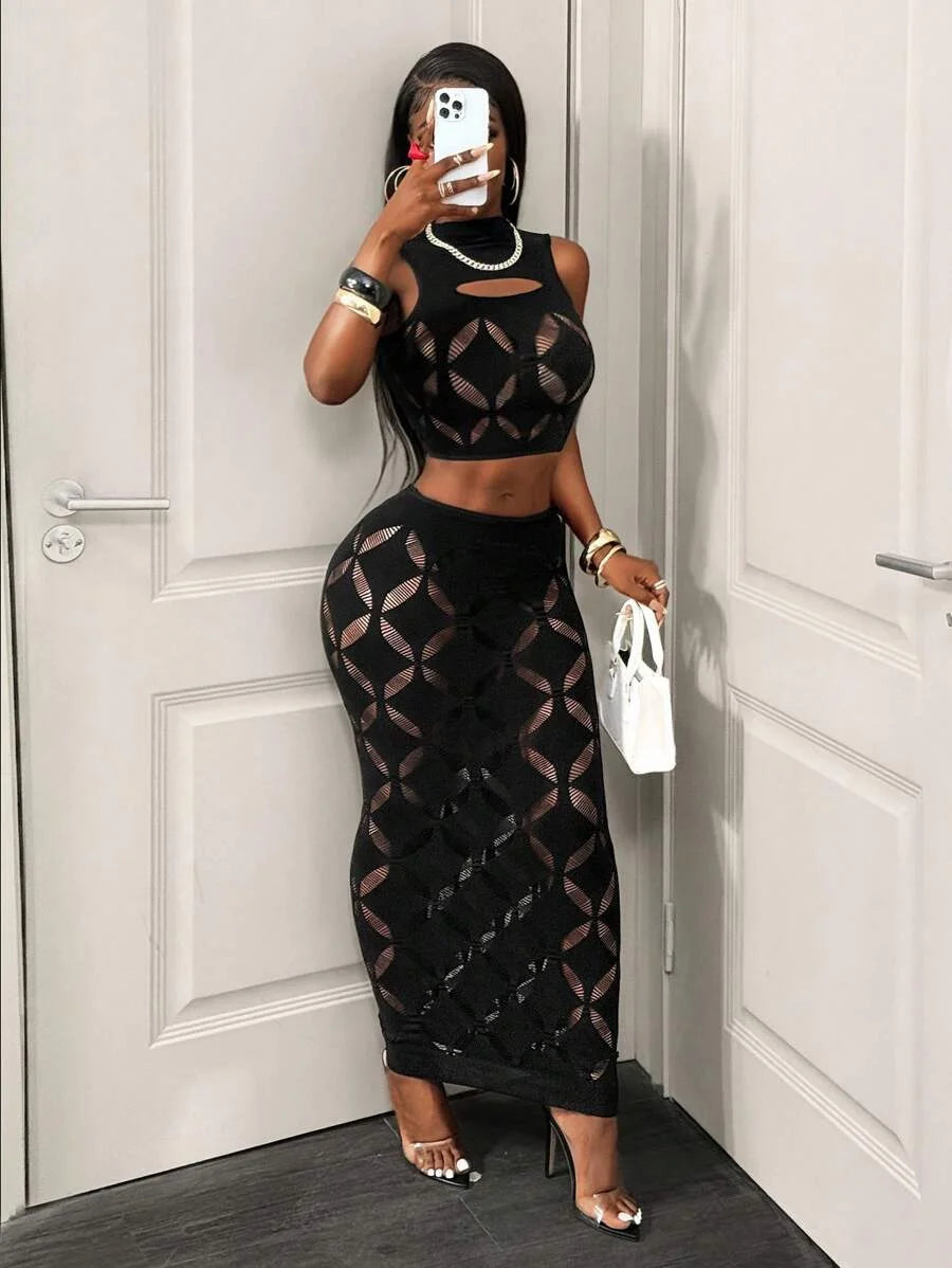 2pcs High Waist Skirt