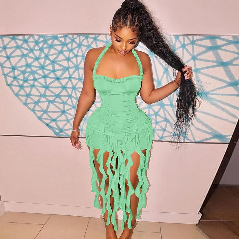 Halter Backless Mini Dress