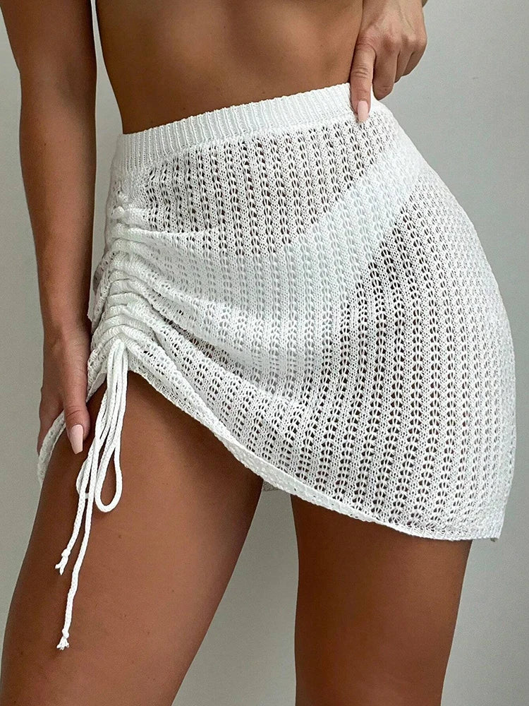 knit short beach skirt