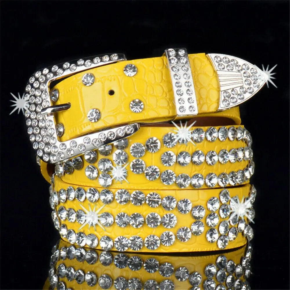 Leather Rhinestone Belts