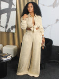Wide Leg Pants Two Piece Set
