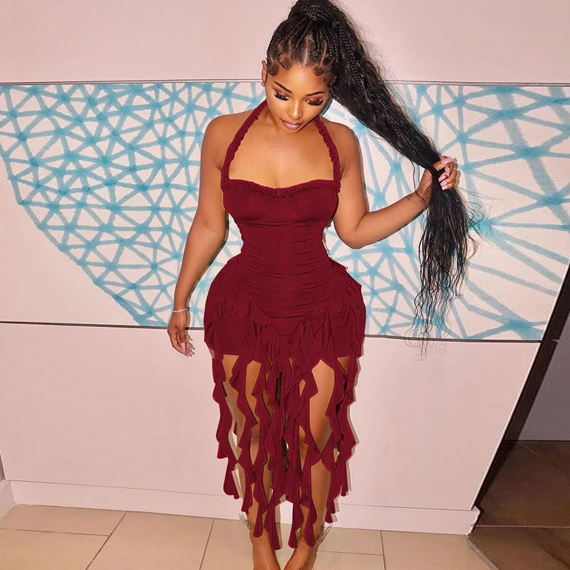 Halter Backless Mini Dress